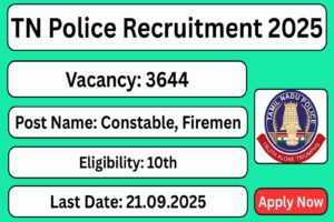 TNUSRB Recruitment 2025 